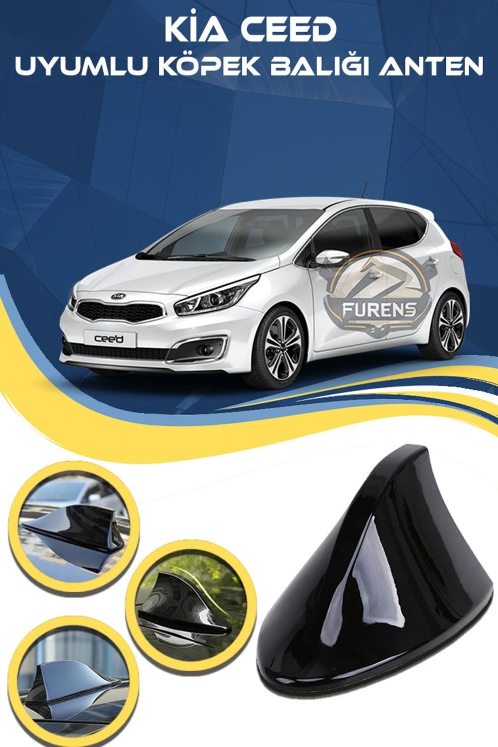 Kia Ceed Uyumlu Oto Balık Sırtı Anten Elektrikli Köpekbalığı Balina Tavan Anteni