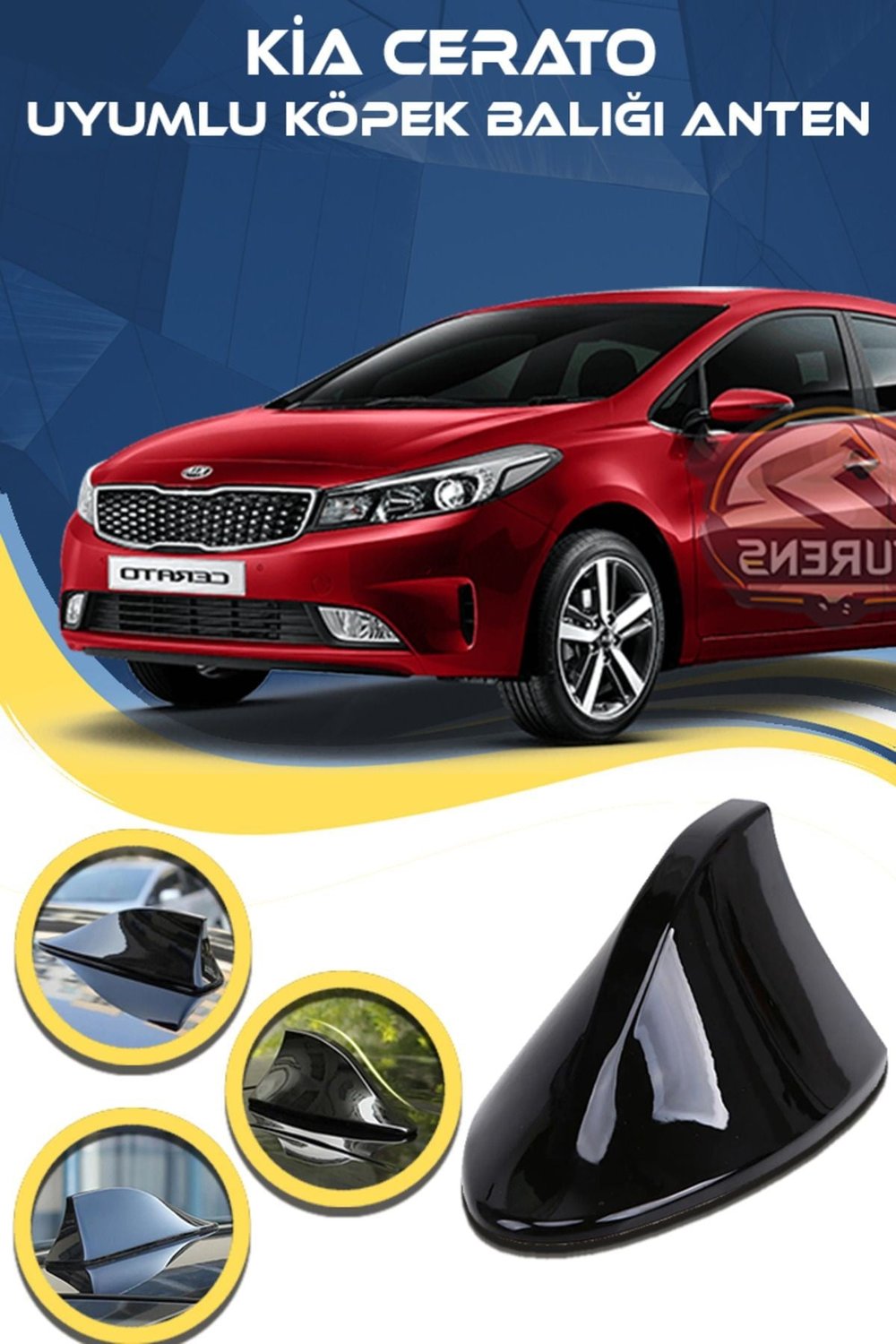 Kia Cerato Uyumlu Oto Balık Sırtı Anten Elektrikli Köpekbalığı Balina Tavan Anteni