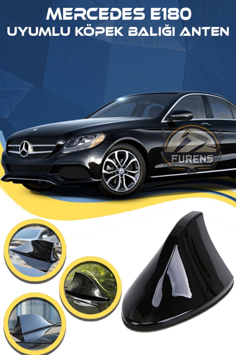 Mercedes E180 Uyumlu Oto Balık Sırtı Anten Elektrikli Köpekbalığı Balina Tavan Anteni