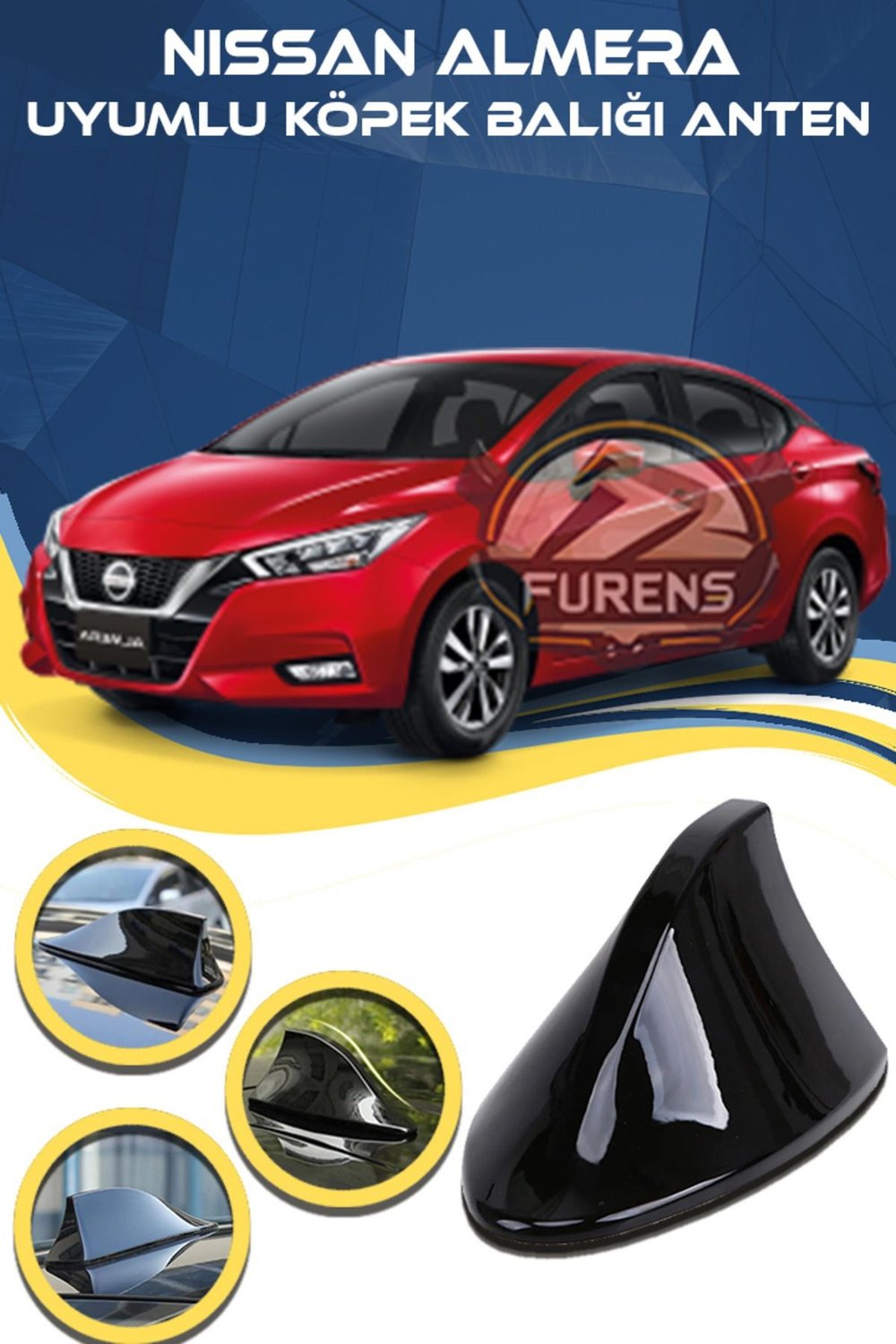 Nissan Almera Uyumlu Oto Balık Sırtı Anten Elektrikli Köpekbalığı Balina Tavan Anteni