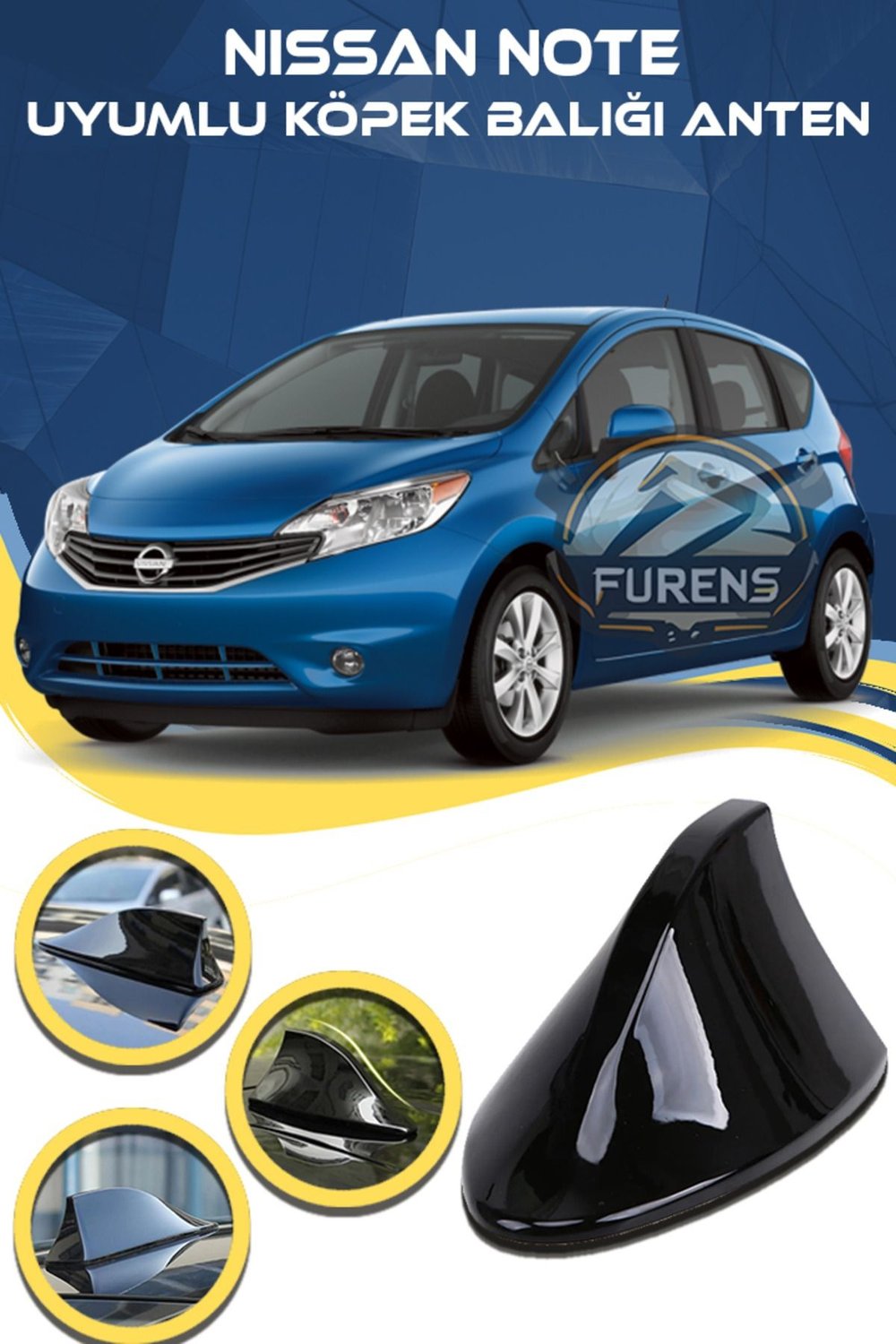 Nissan Note Uyumlu Oto Balık Sırtı Anten Elektrikli Köpekbalığı Balina Tavan Anteni