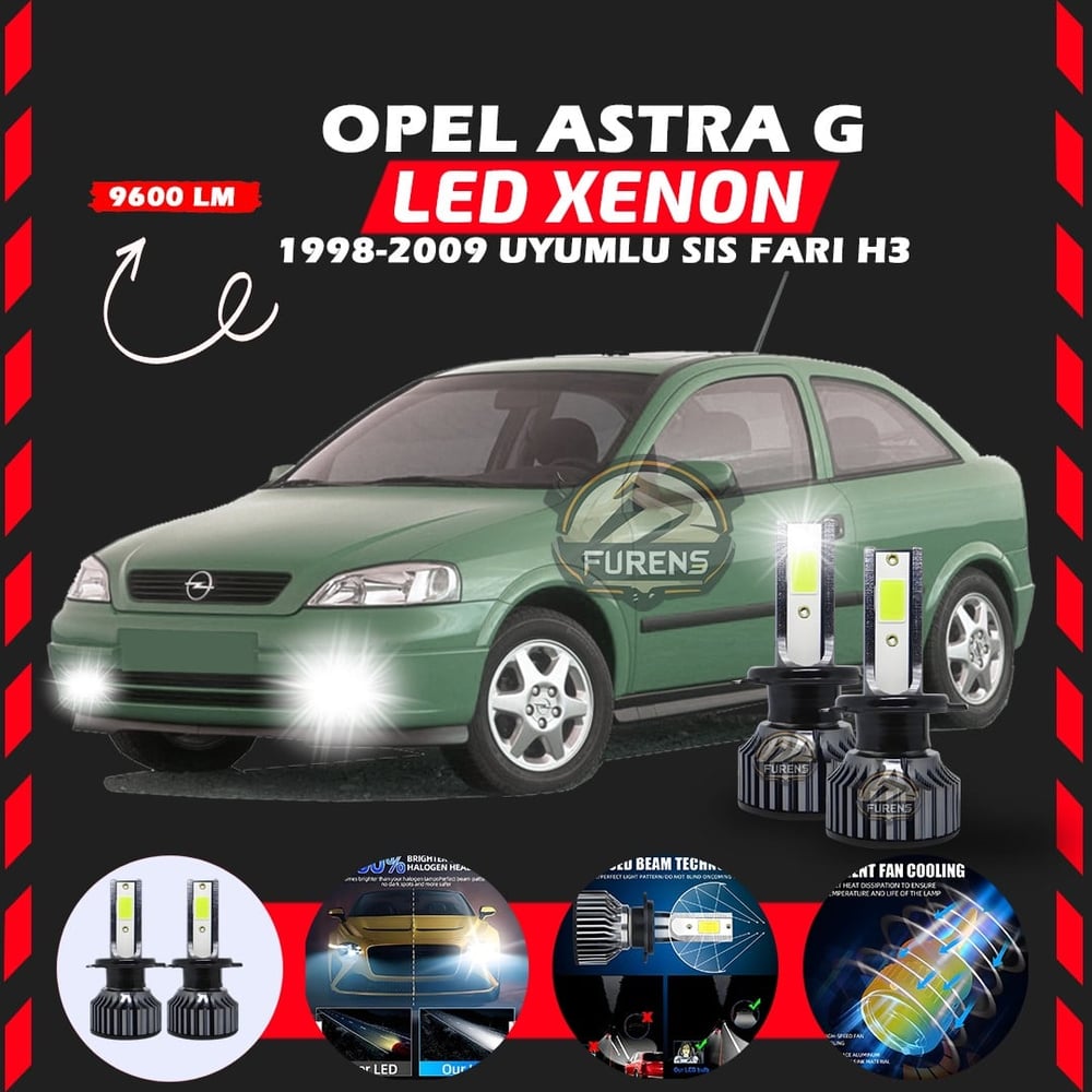 Opel Astra G 1998-2009 Sis Farı Uyumlu Şimşek Etkili Led Xenon Pro Series H3