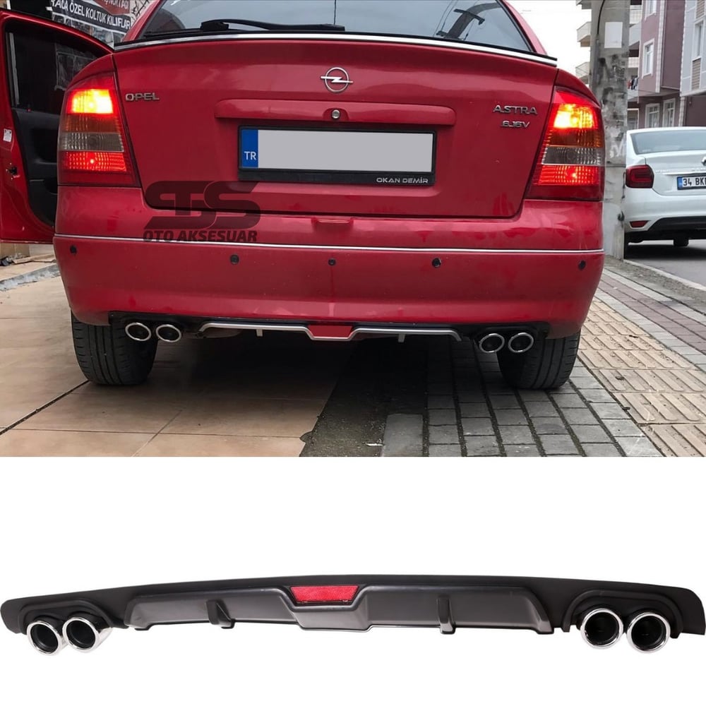 Opel Astra G Difüzör Arka Tampon Eki 4 Egzoz Çıkışlı Siyah