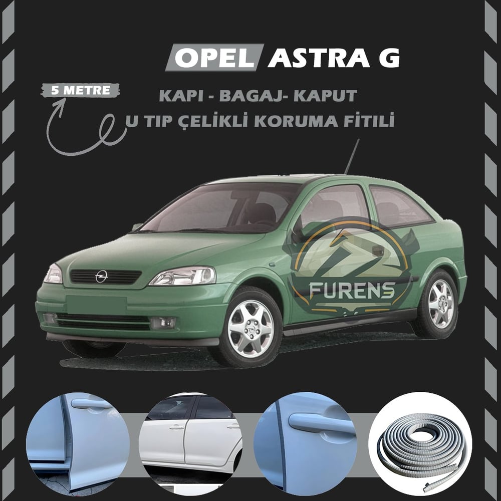Opel Astra G Oto Araç Kapı Koruma Fitili 5metre Parlak Gri Renk