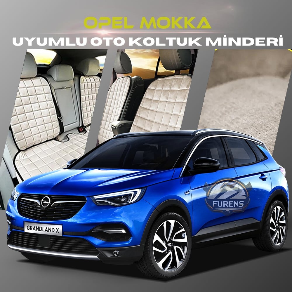 Opel Mokka Bej Renk Tay Tüyü Cepli & Terletmez Sırtlı Oto Koltuk Minder Seti - Koltuk Koruma Kılıfı (ÖN & ARKA TAM SET)