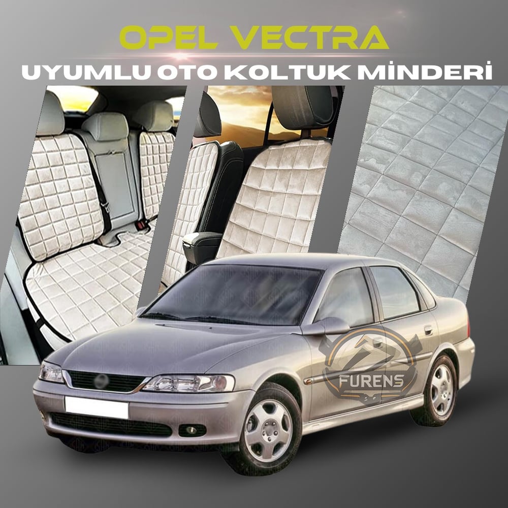 Opel Vectra Bej Renk Tay Tüyü Cepli & Terletmez Sırtlı Oto Koltuk Minder Seti - Koltuk Koruma Kılıfı (ÖN & ARKA TAM SET)