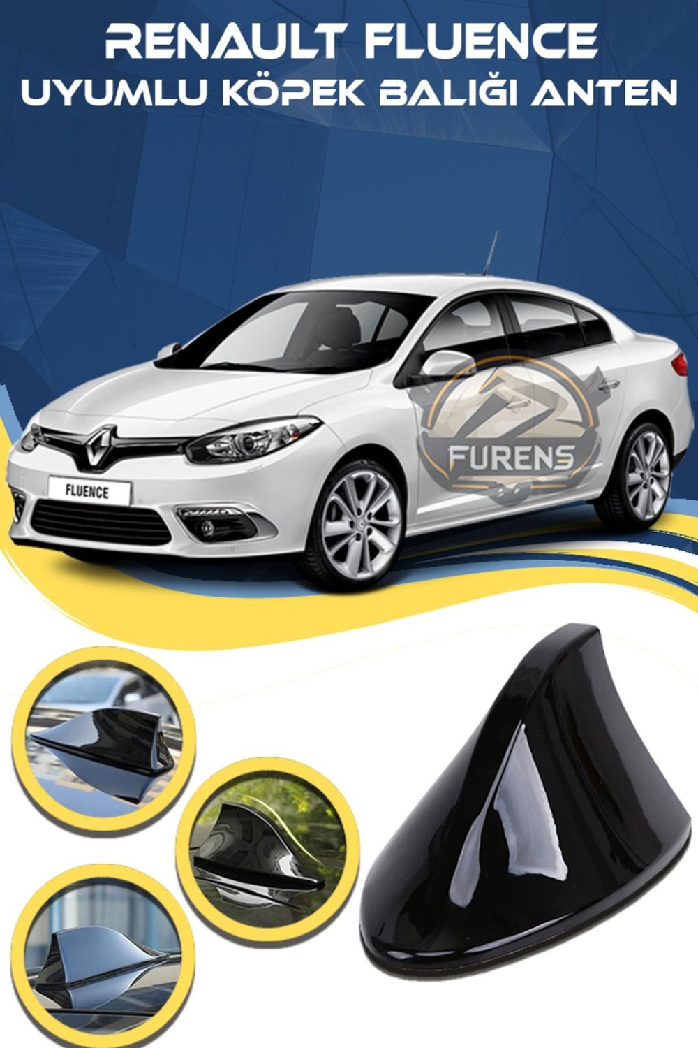 Renault Fluence Uyumlu Oto Balık Sırtı Anten Elektrikli Köpekbalığı Balina Tavan Anteni