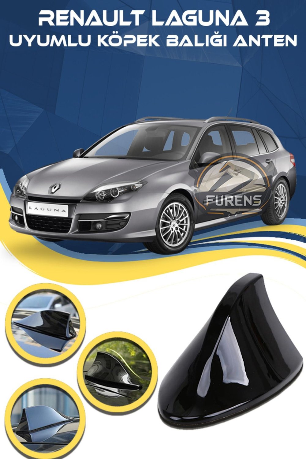 Renault Laguna 3 Uyumlu Oto Balık Sırtı Anten Elektrikli Köpekbalığı Balina Tavan Anteni