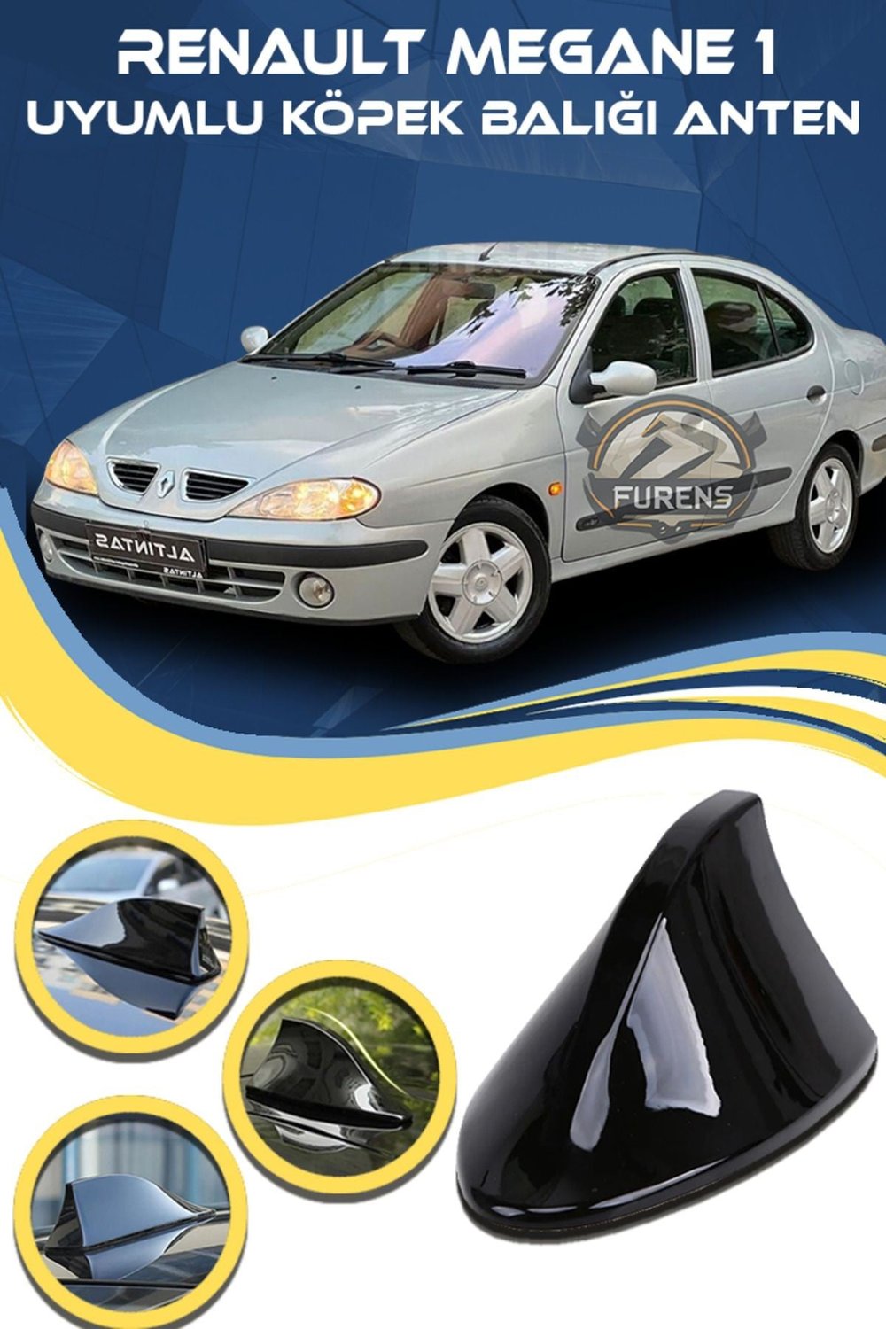 Renault Megane 1 Uyumlu Oto Balık Sırtı Anten Elektrikli Köpekbalığı Balina Tavan Anteni