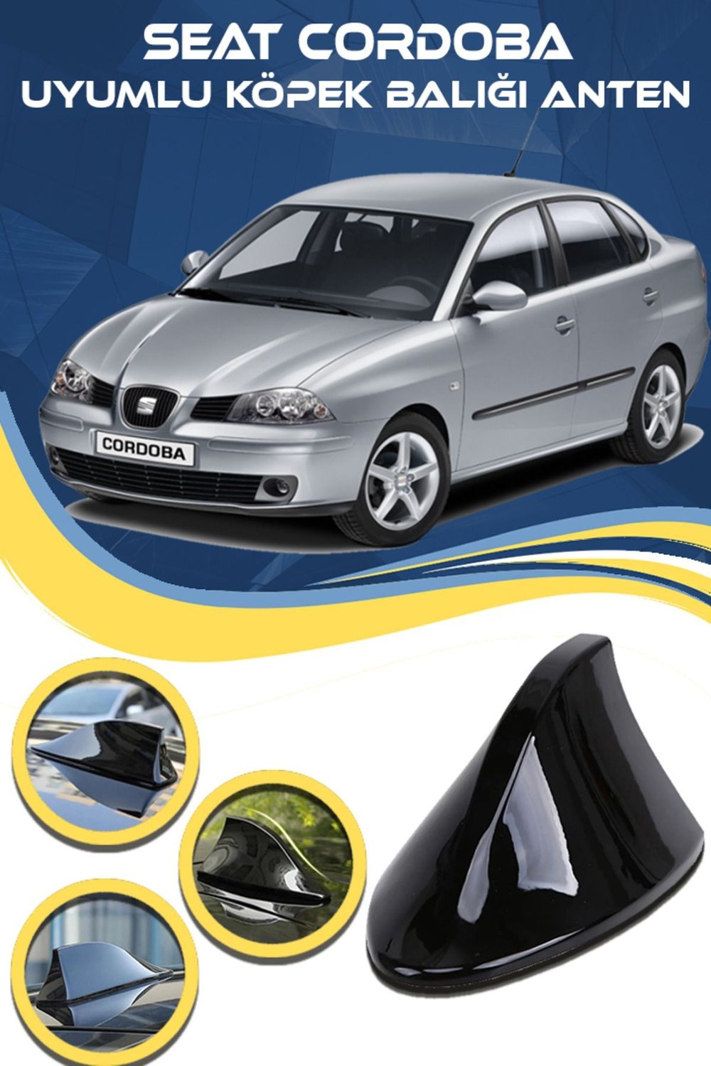 Seat Cordoba Uyumlu Oto Balık Sırtı Anten Elektrikli Köpekbalığı Balina Tavan Anteni