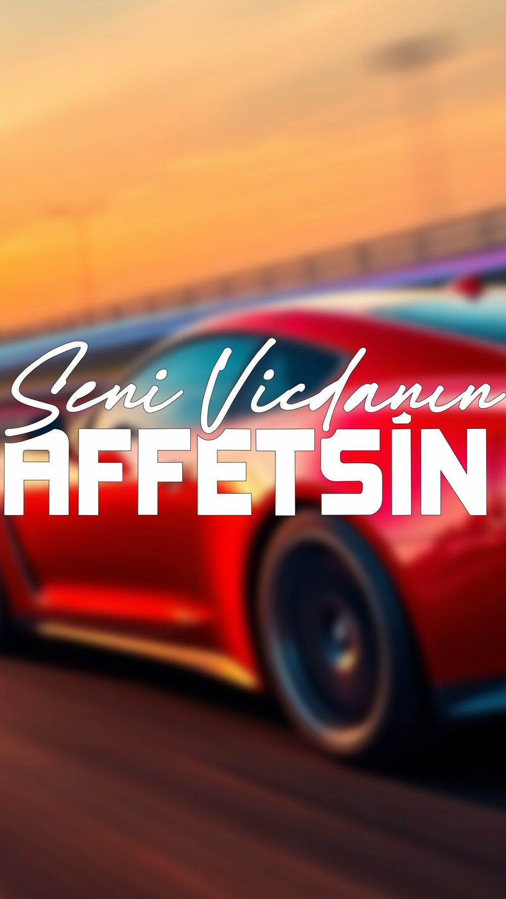 Seni Vicdanın Affetsin Yazı JDM Araba-Motosiklet Cam Etiket Sticker 24x8,4cm Beyaz Renk