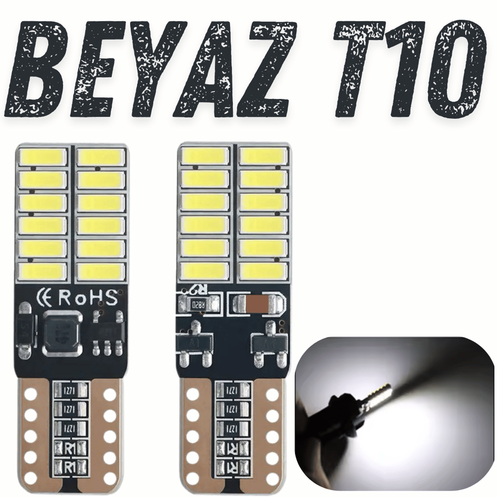 T10 Dipsiz W5w Canbus  24 Ledli Beyaz Park Plaka Ampülü Ledi (2 ADET)