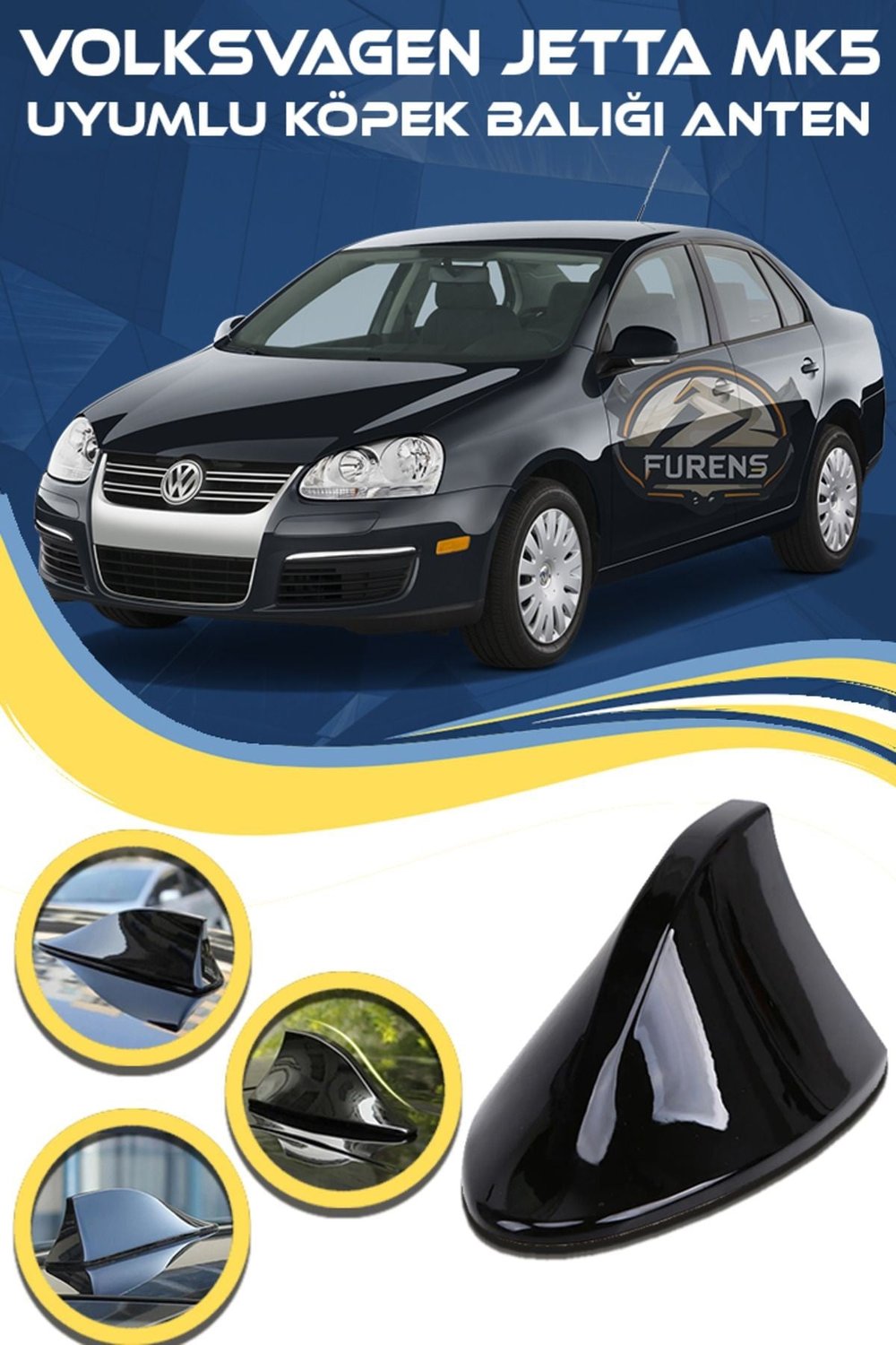 Volksvagen Jetta Mk5 Uyumlu Oto Balık Sırtı Anten Elektrikli Köpekbalığı Balina Tavan Anteni
