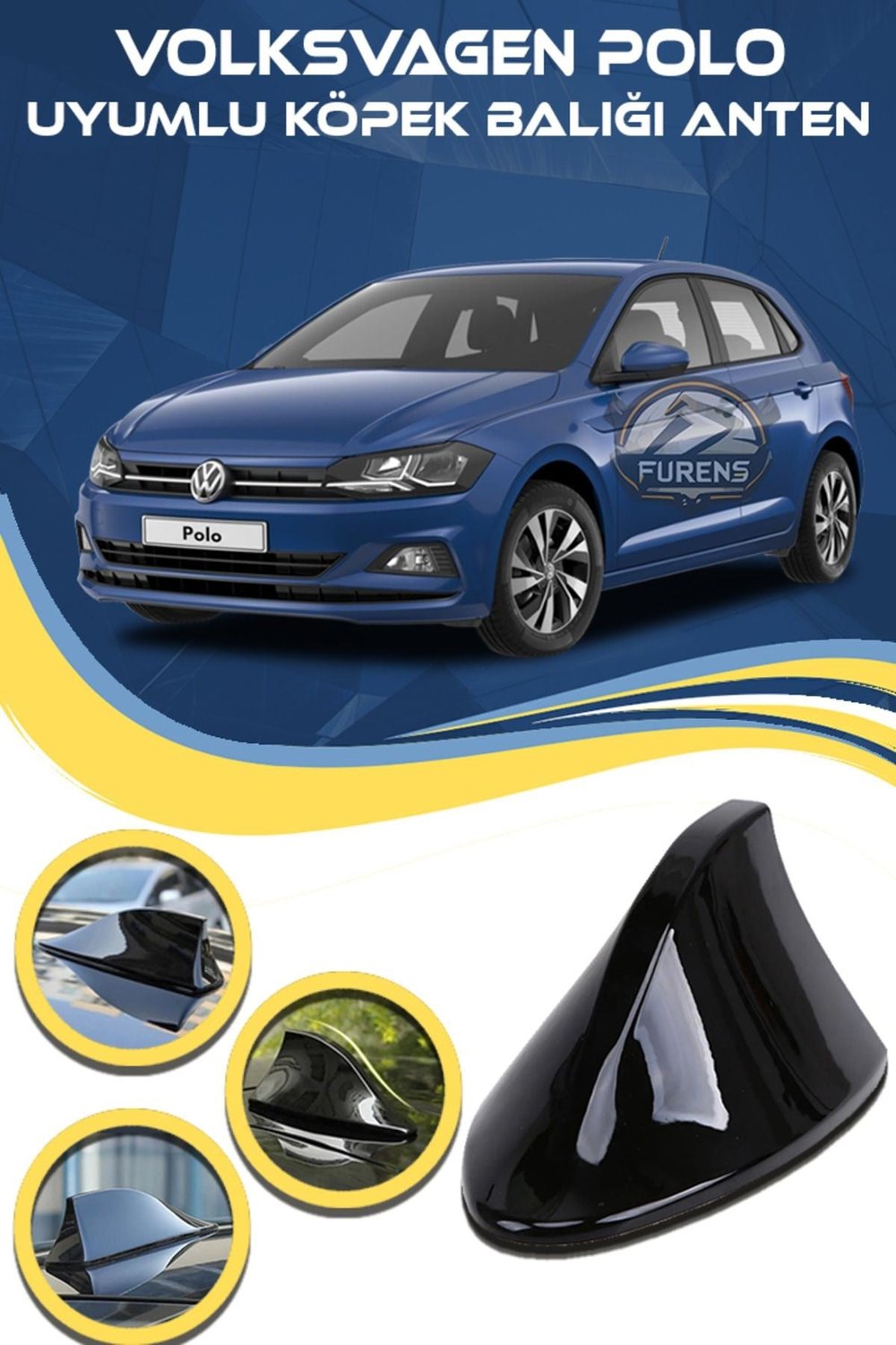 Volksvagen Polo MK6 Uyumlu Oto Balık Sırtı Anten Elektrikli Köpekbalığı Balina Tavan Anteni