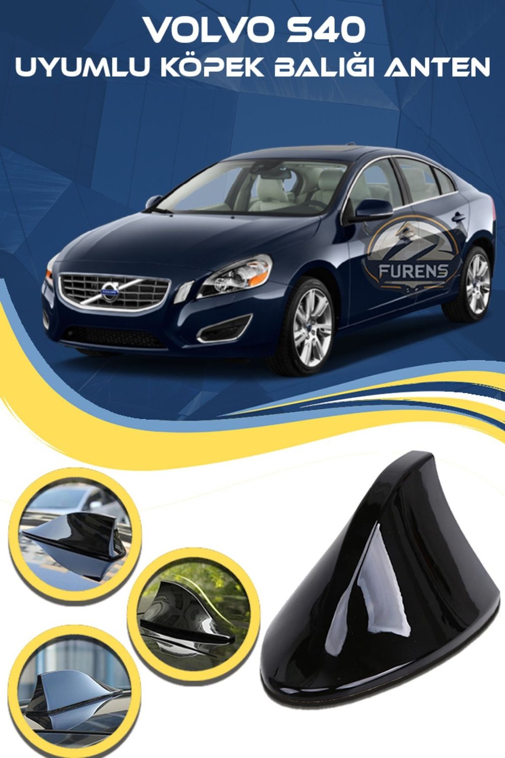 Volvo S40 Uyumlu Oto Balık Sırtı Anten Elektrikli Köpekbalığı Balina Tavan Anteni