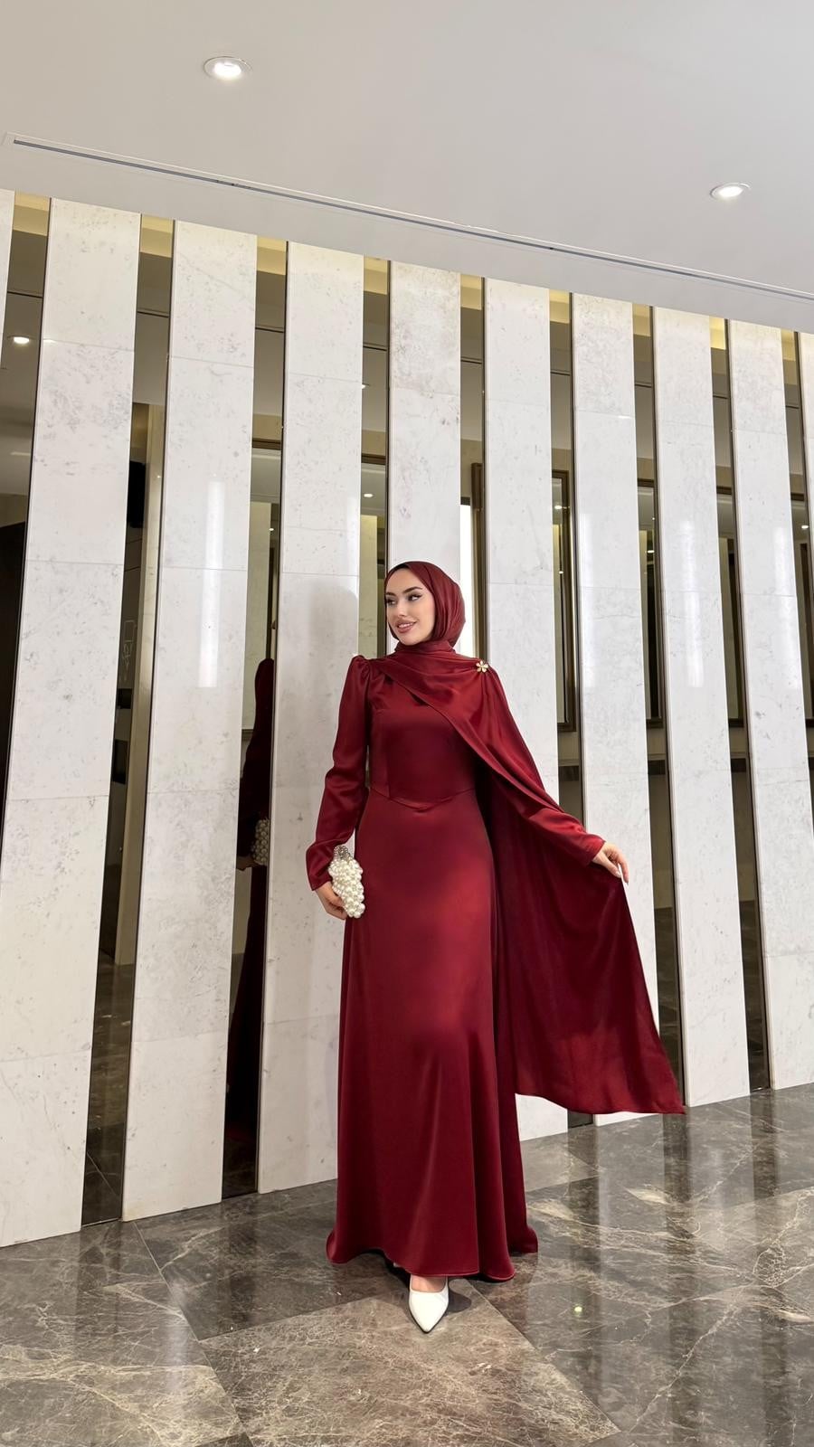 Pelerin Abiye - Bordo