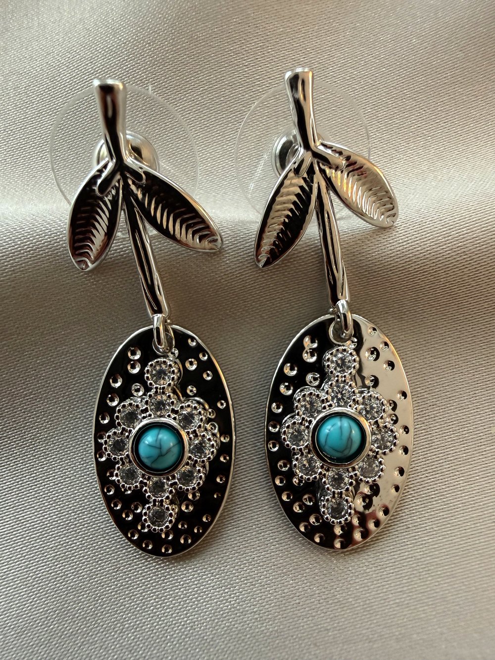14K Özel Seri Çiçek Küpe(Silver)
