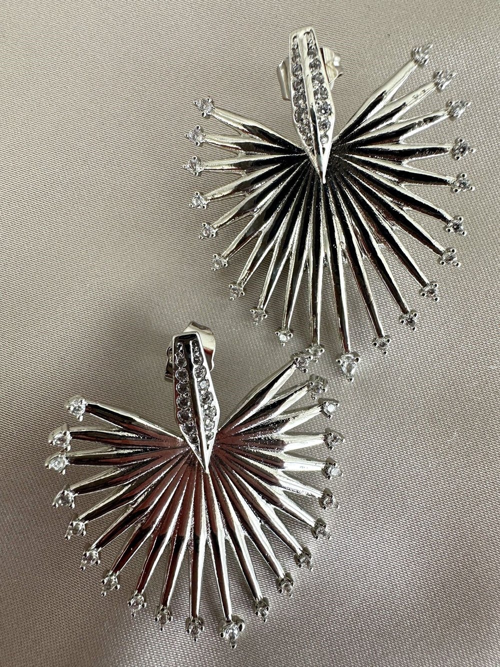 14K Özel Seri Yelpaze Küpe(Silver)
