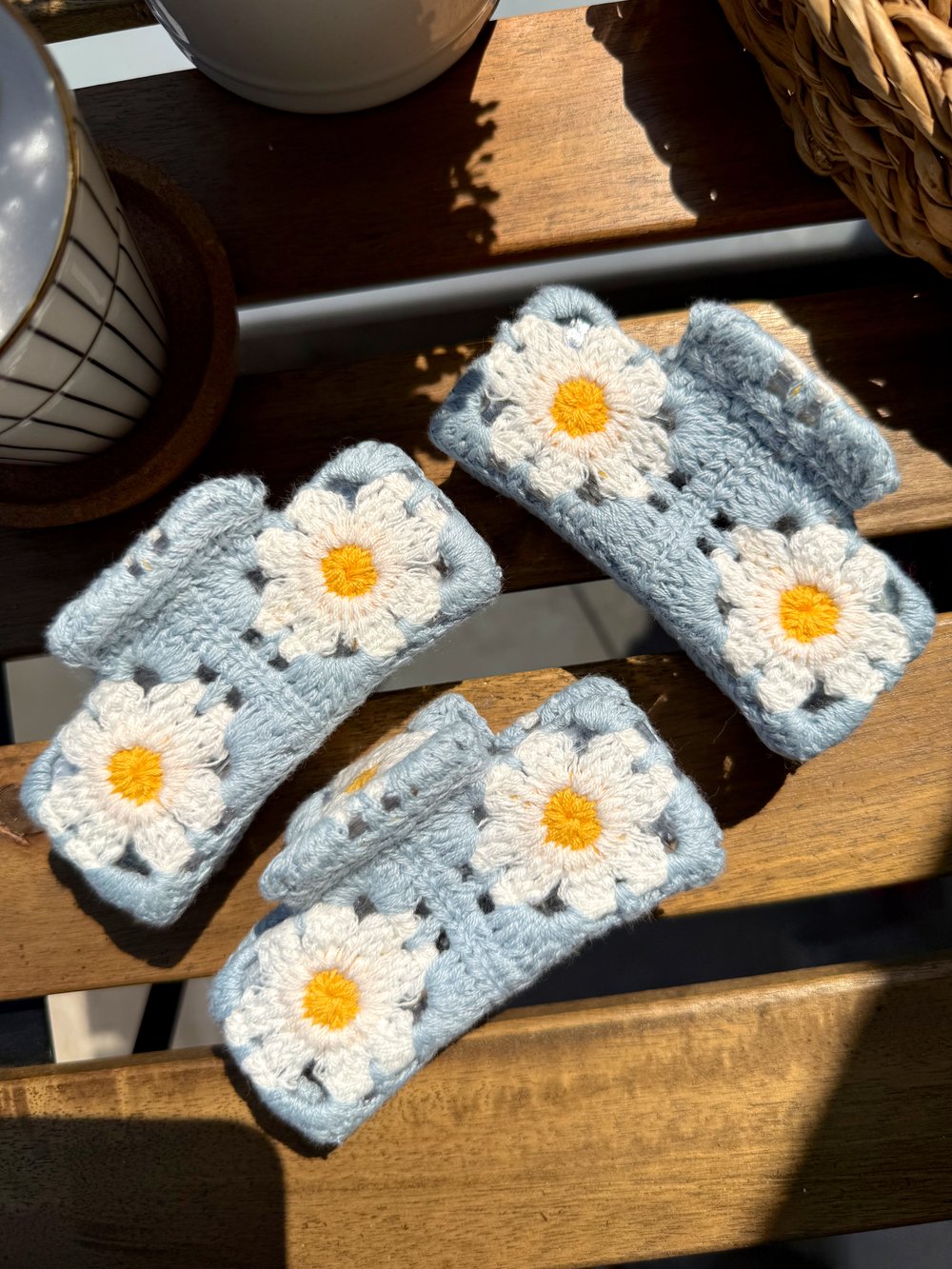 Patchwork Handmade Mandal Toka(Mavi Papatya)
