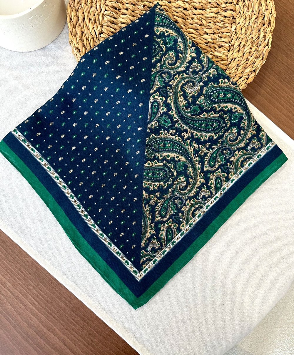Yeşil Etnik Fular 70x70
