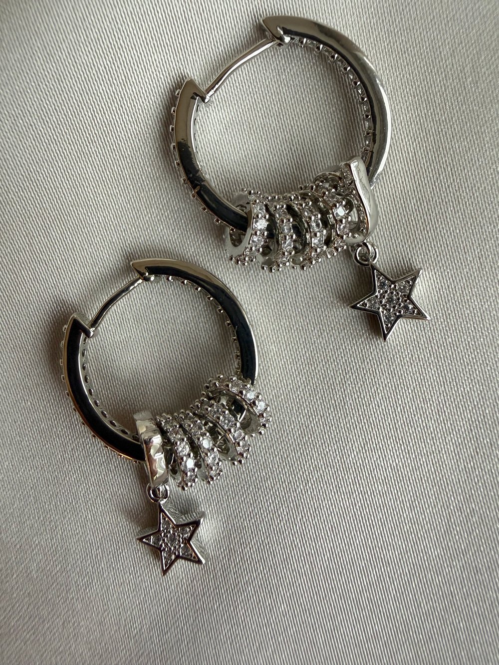 Zirkon Yıldız Charmlı Küpe(Silver)