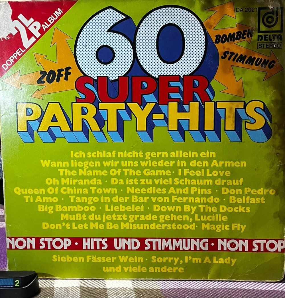 60 Super Party-Hits - Doppel LP (Delta Stereo DA 2021) Non-Stop Hits