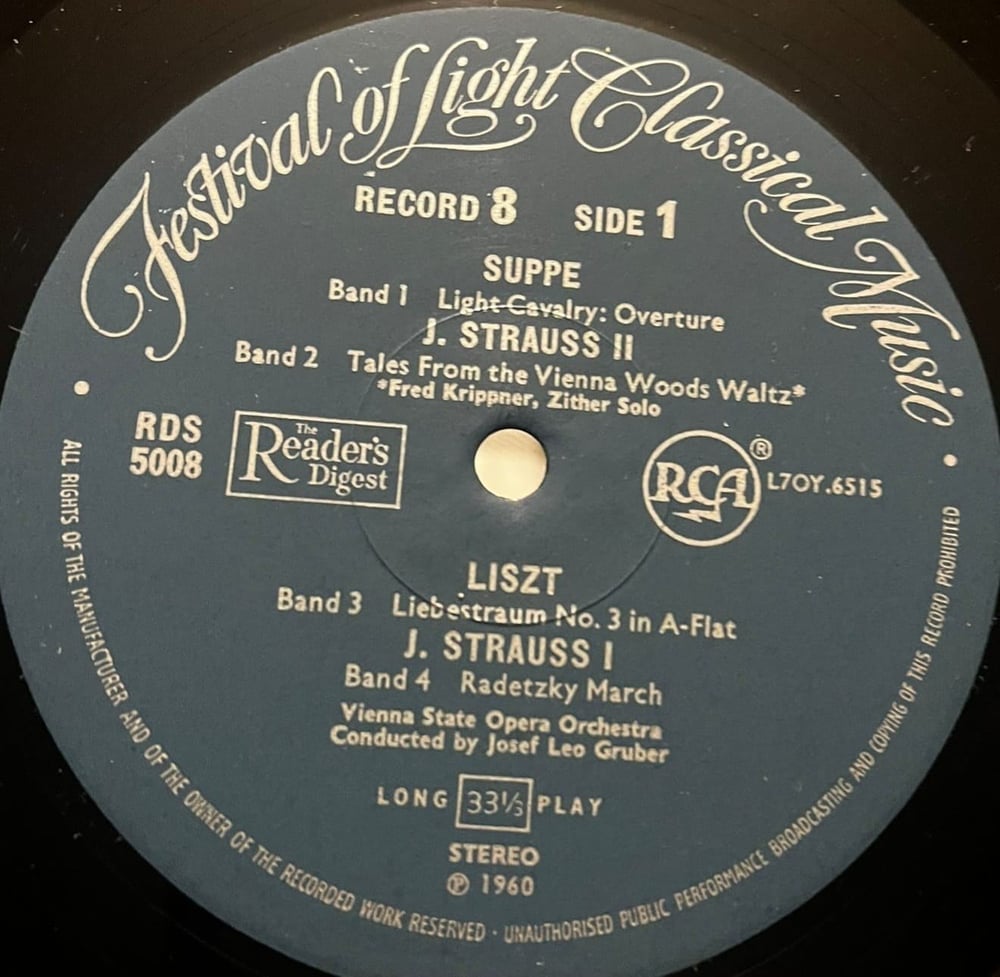 Festival of Light Classical Music - Record 8 (Reader's Digest / RCA, 1960) Stereo LP