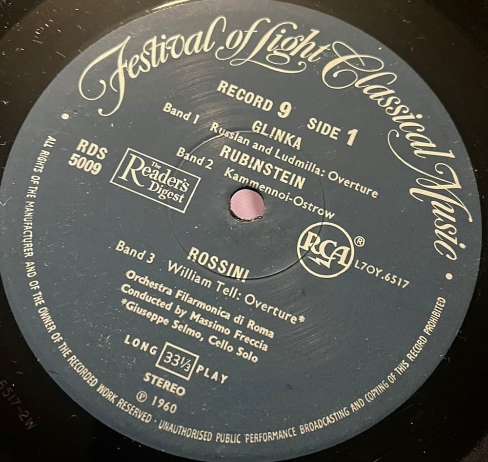 Festival of Light Classical Music - Record 9 (Reader's Digest / RCA, 1960) Stereo LP