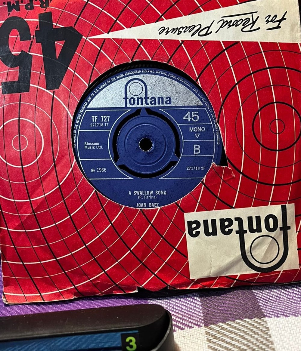 Joan Baez - Pack Up Your Sorrows / A Swallow Song (1966 UK Press) 45'lik Plak