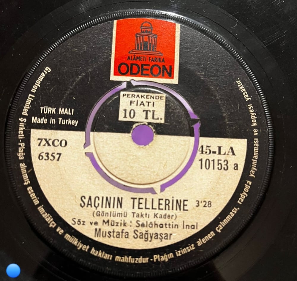 Mustafa Sağyaşar - Saçının Tellerine / Bekleyeceğim - Odeon 45-LA 10153
