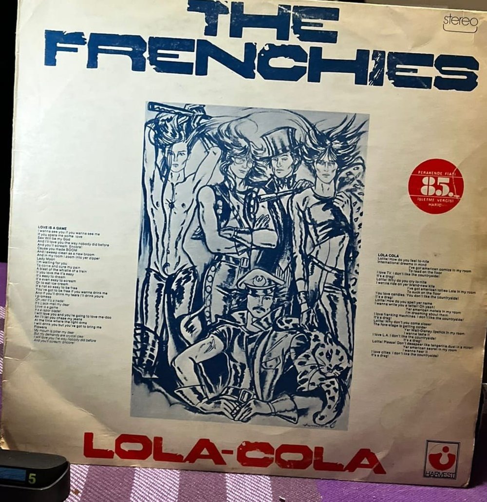The Frenchies - Lola-Cola LP (1974) - Orijinal Harvest Fransa Baskı - Nadir Glam Rock