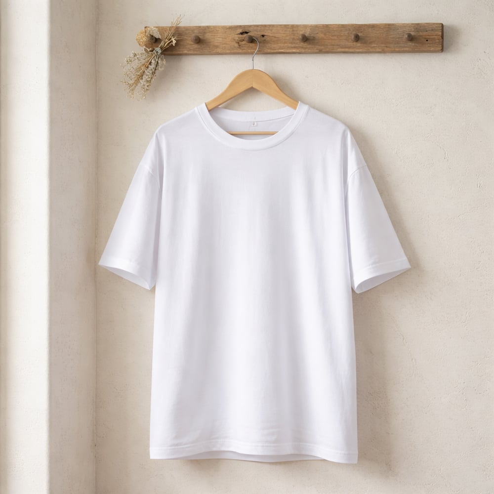 Oversize Basic T-Shirt - BEYAZ