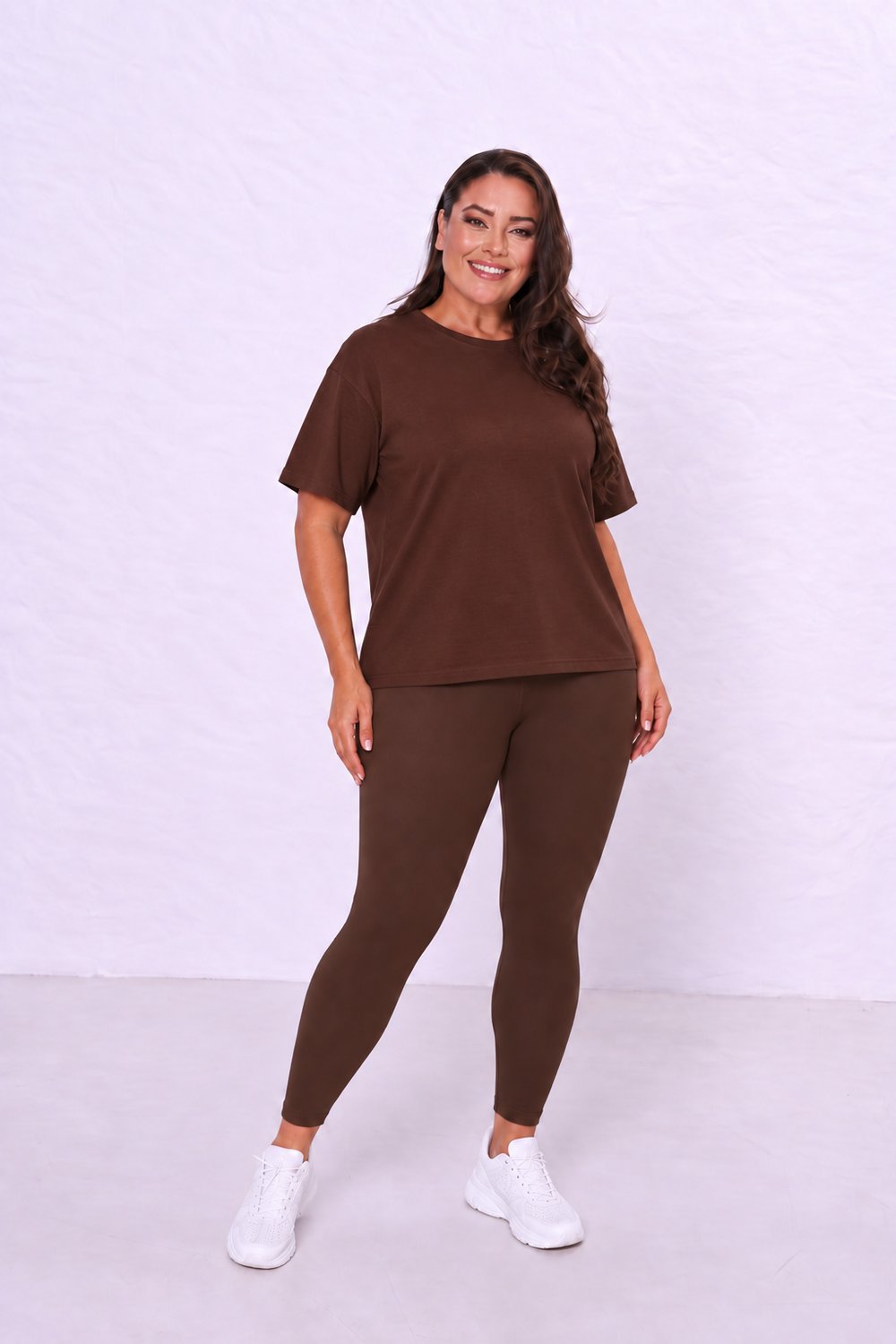Oversize Basic T-Shirt - KAHVERENGİ