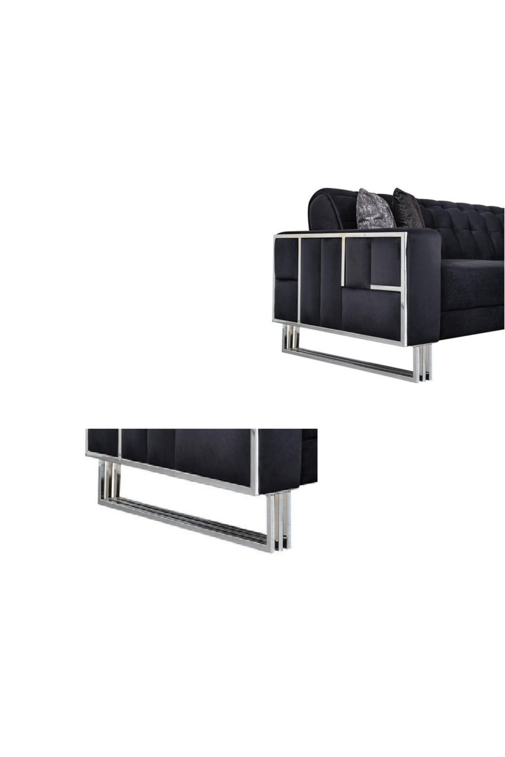 Metal Mobilya Ayağı Üç Profilli Model 90*15 Cm Krom 2 Adet