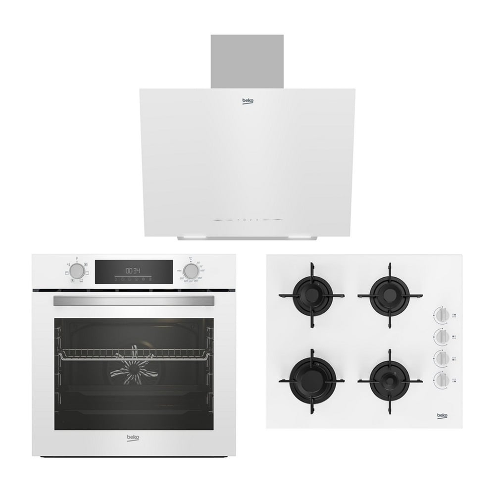 60 CM OCAKLI AVANTAJ BEYAZ ANKASTRE SET ( BFC 330 B + BOCD T 6011 EB + BDE 6041 B )