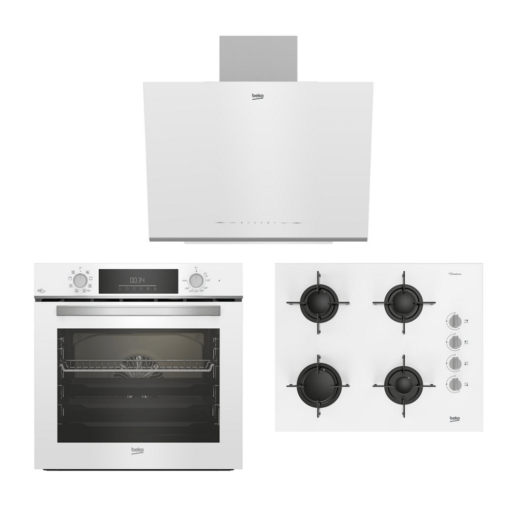 65 CM OCAKLI FİTFRY BEYAZ CAM ANKASTRE SET ( BFC 432 B + BOCD T 6510 EB + BDE 6062 B )