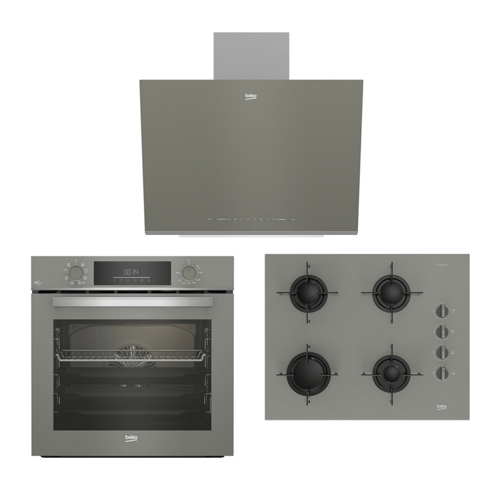 65 CM OCAKLI FİTFRY GRİ CAM ANKASTRE SET ( BFC 432 G + BOCD T 6510 EG + BDE 6062 G )