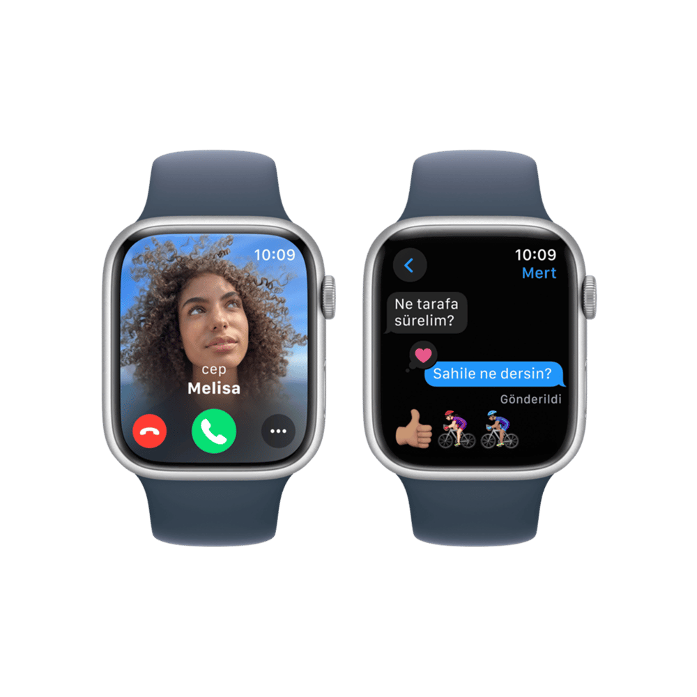 Apple Watch S9 45mm Gümüş-Mavi SB-S/M Akıllı Saat