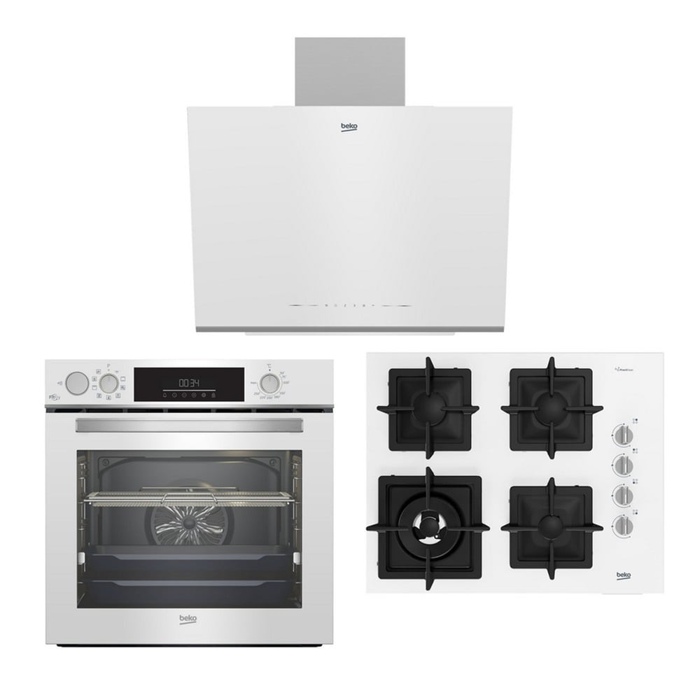DÖKÜM WOK OCAKLI BEYAZ BUHARLI ANKASTRE SET ( BFC 632 B + BOCD K 6510 DWYB + BDE 6062 B )