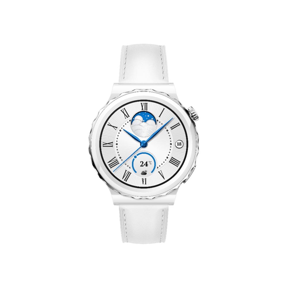 Huawei GT3 Pro 43mm Seramik Beyaz Deri Giyilebilir Teknoloji