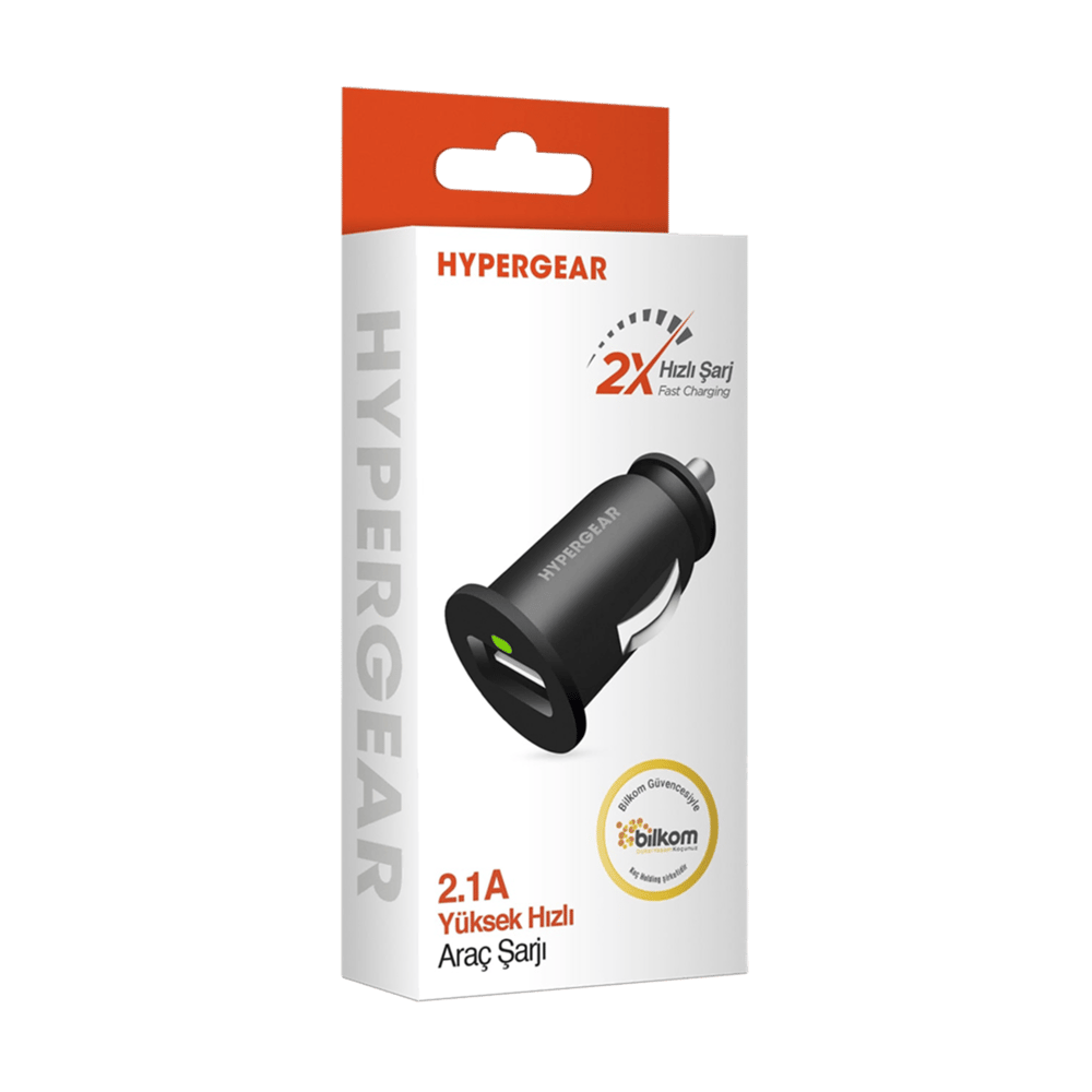 HyperGear Araç Şarjı Tekli 2.1A - Siyah Cep Telefonu Aksesuarları