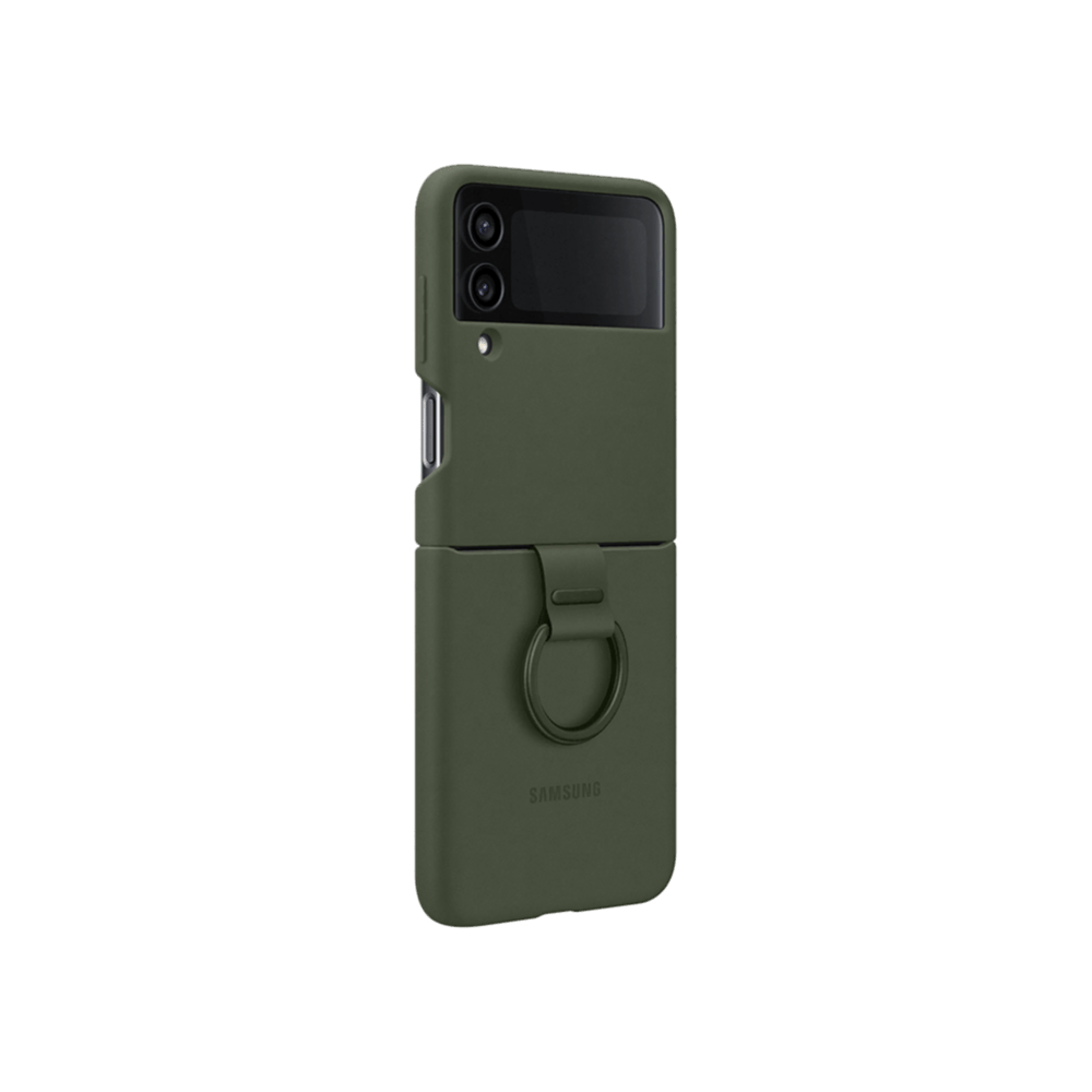 Samsung GalaxyZ Flip4 YüzüklüKılıf-Haki Telefon Kılıfı
