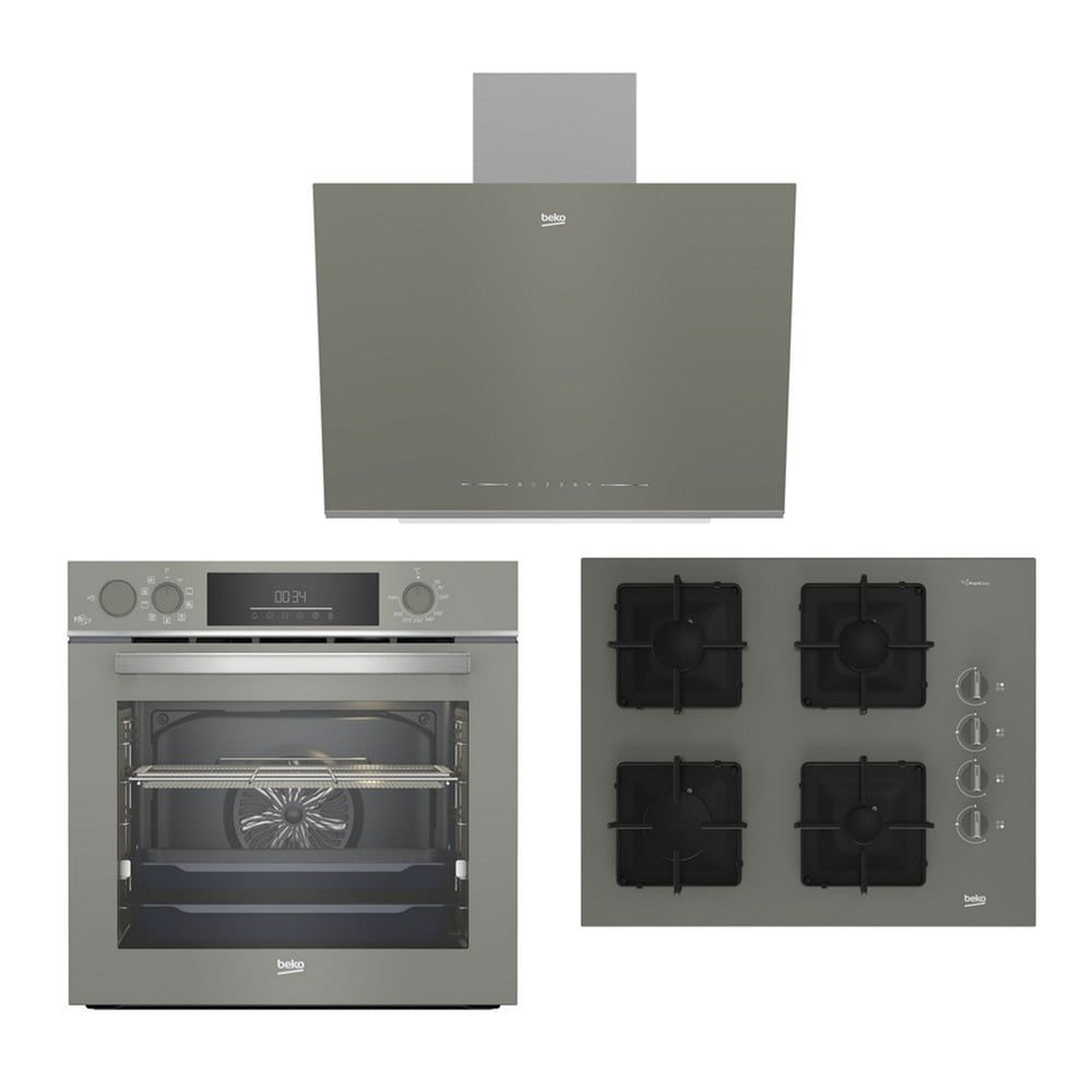 SU TANKLI BUHARLI GRİ CAM ANKASTRE SET ( BFC 632 B + BOCD K 6510 EB + BDE 6062 B )