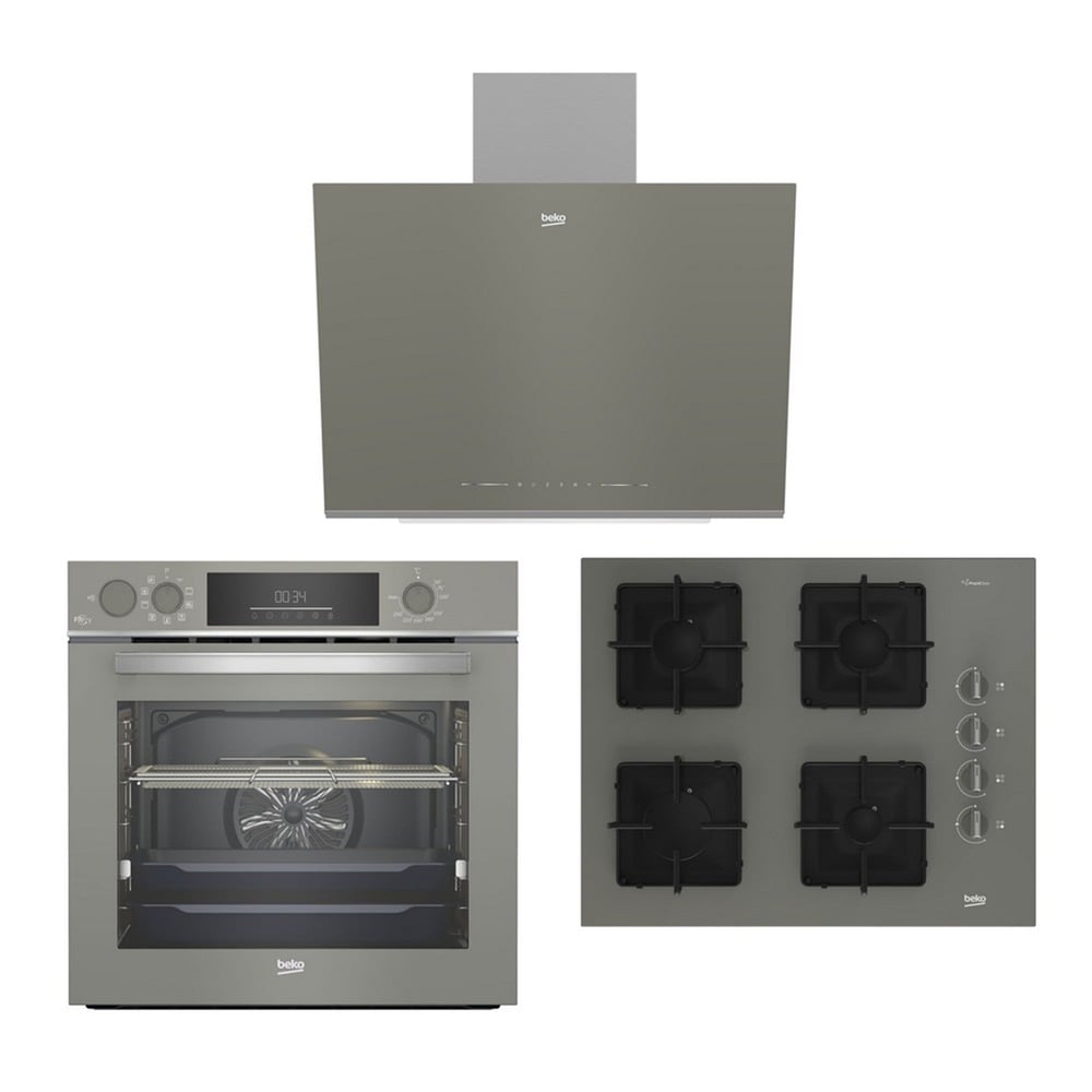 SU TANKLI BUHARLI GRİ CAM ANKASTRE SET ( BFC 632 G + BOCD K 6510 EG + BDE 6062 G )