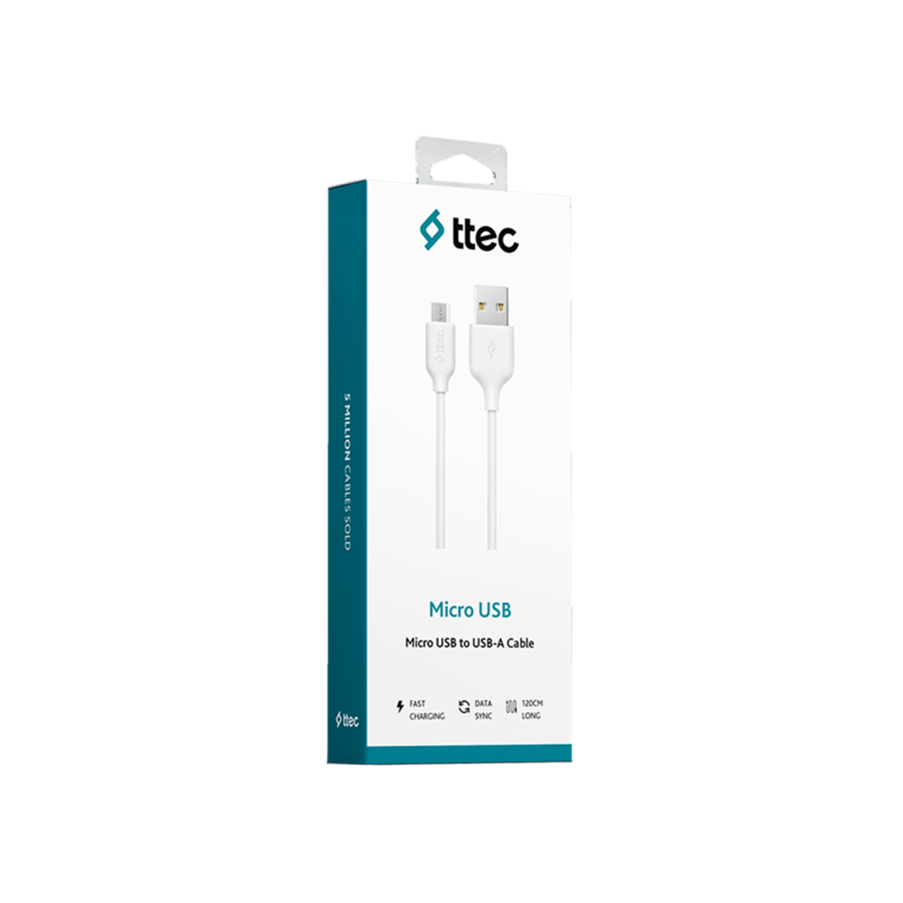 Ttec 2DK7530B Micro Usb Kablosu-Beyaz Cep Telefonu Aksesuarları