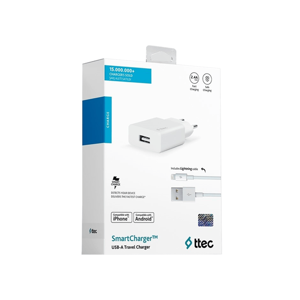 Ttec 2SCS20LB SmartCharger 2A+Lightning Cep Telefonu Aksesuarları