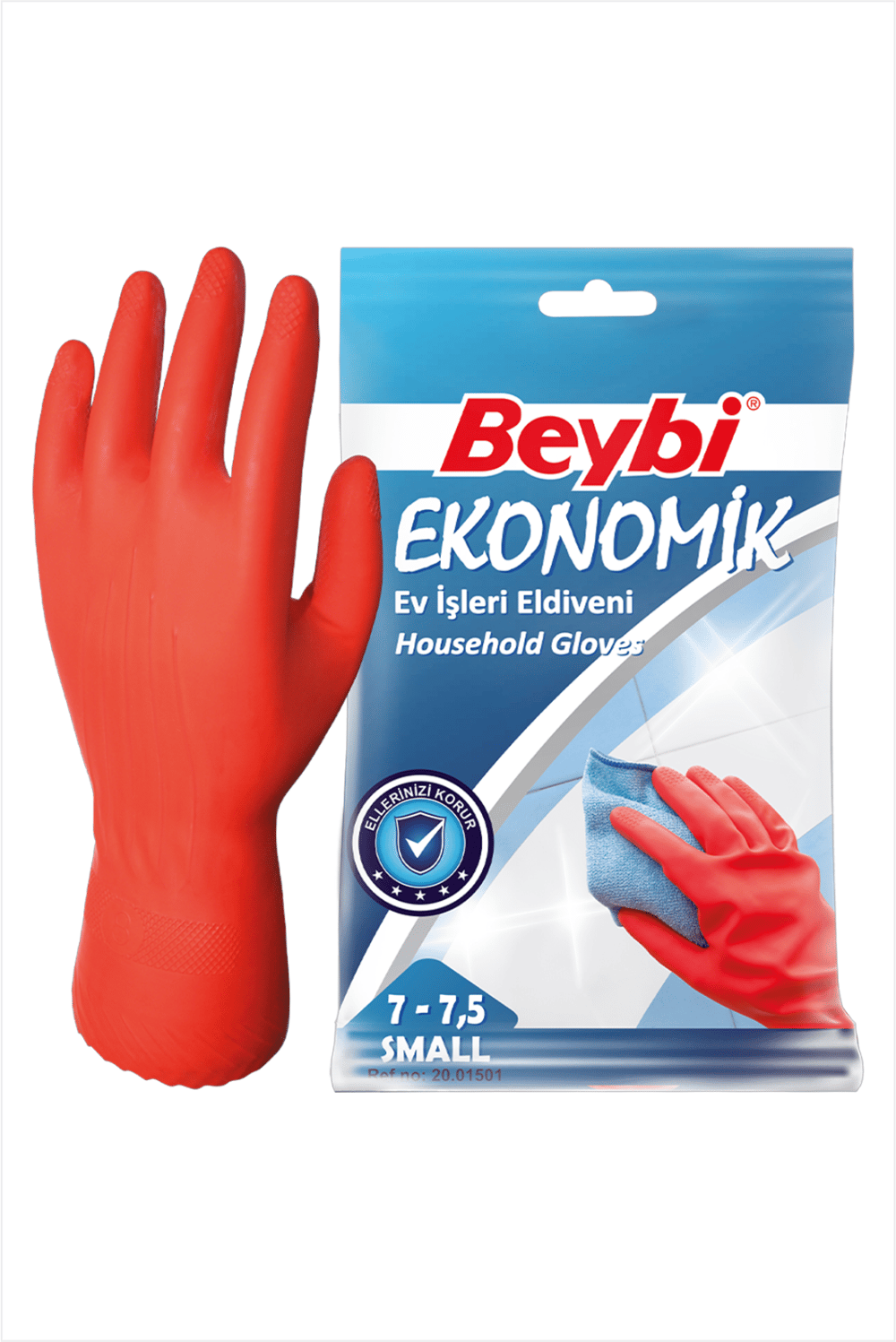 BEYBİ Ekonomik Temizlik ve Bulaşık Eldiveni XL Beden 10-10,5 - 5 Çift