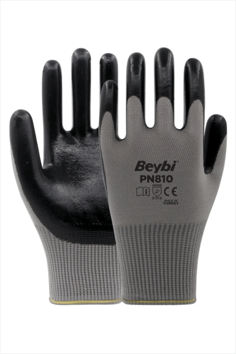 BEYBİ Nitril Poly Pn810 Beyaz/sarı Eldiven 12'lİ Paket