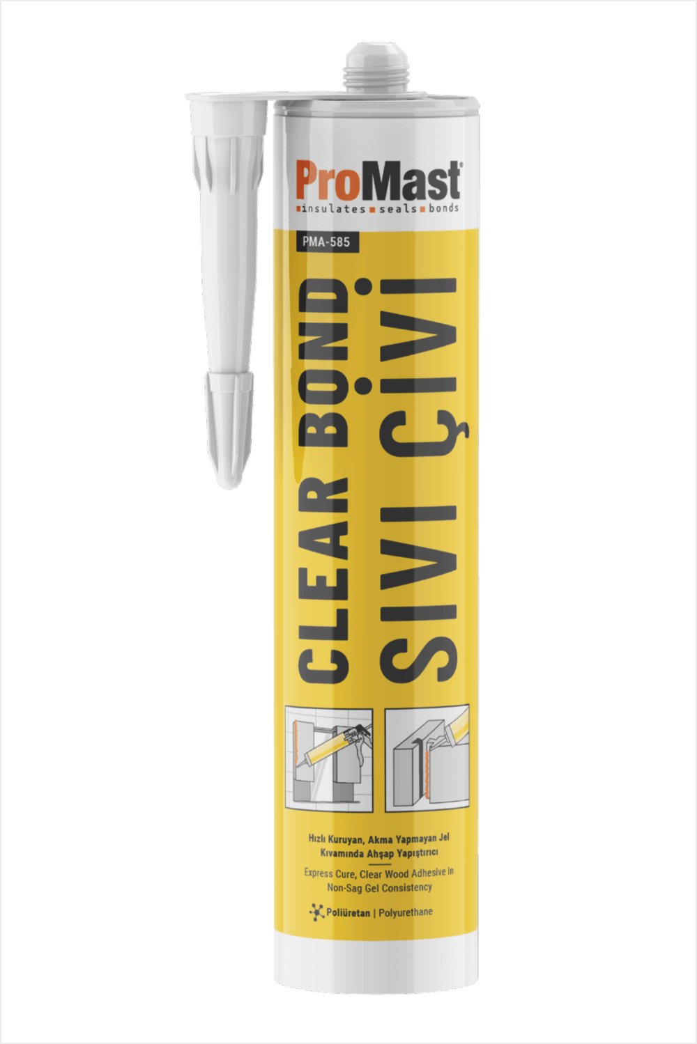 Promast Clear Bond, Duvar Paneli,lambri Panel Yapıştırıcı Sıvı Çivi-silikon-280ml