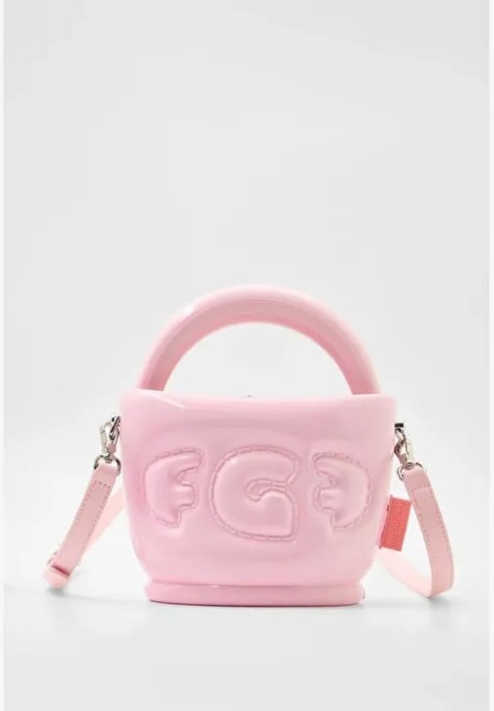 Kaju Tasarımlı Pembe Mini Çanta